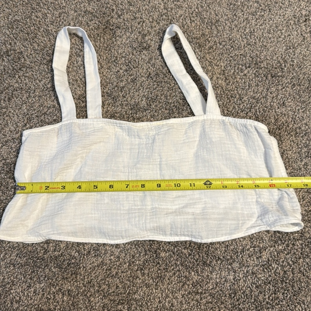 REFORMATION White Cropped Camisole Blouse Top Size 6 - Picture 12 of 14